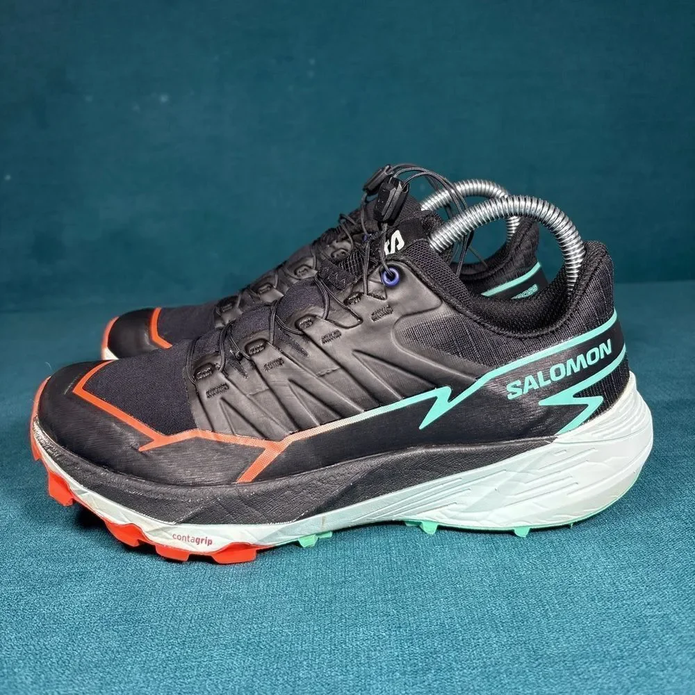 Salomon Thundercross Trail Running Shoes Black Aqua Orange Women’s 6.5 EU 38 Con